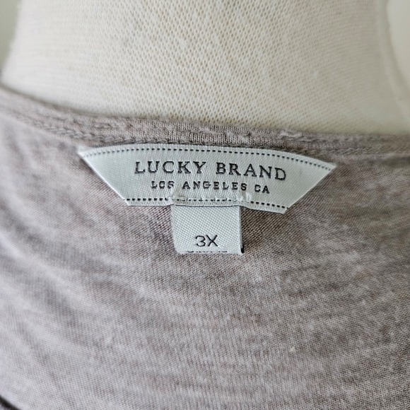Lucky Brand 3X Taupe Floral Bell Sleeve Boho Lightweight Shirt Top Women - Picture 7 of 8
